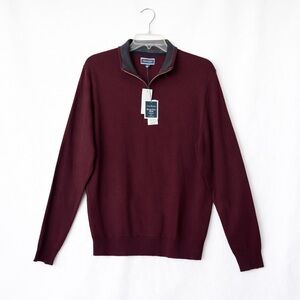 Club Room Men’s Merino Wool Blend Quarter Zip Sweater Small NWT